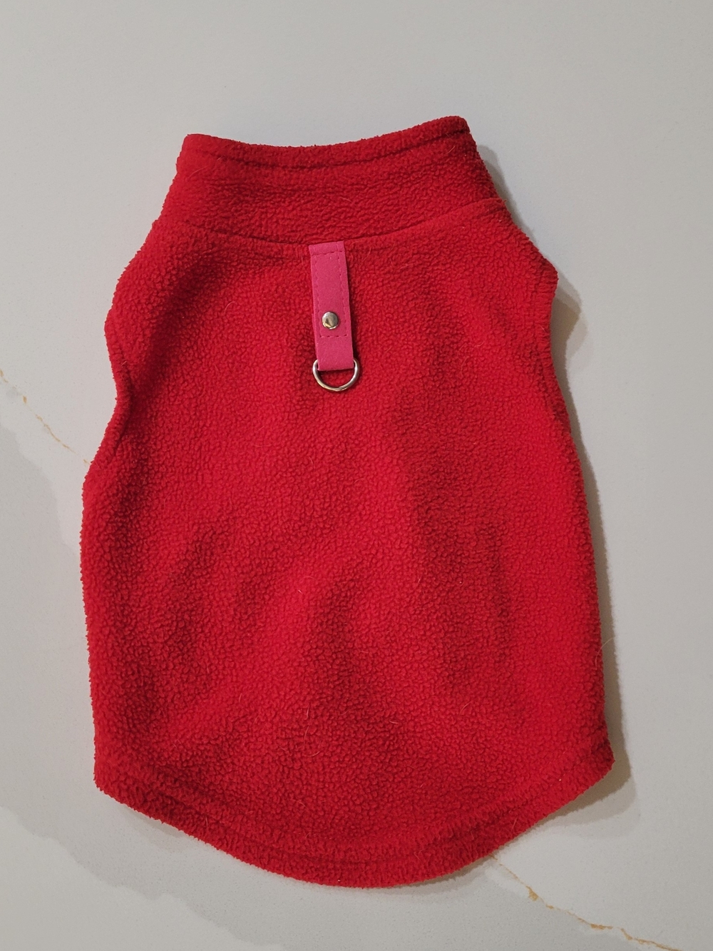 Red Fleece Skirt with D-Ring Accent